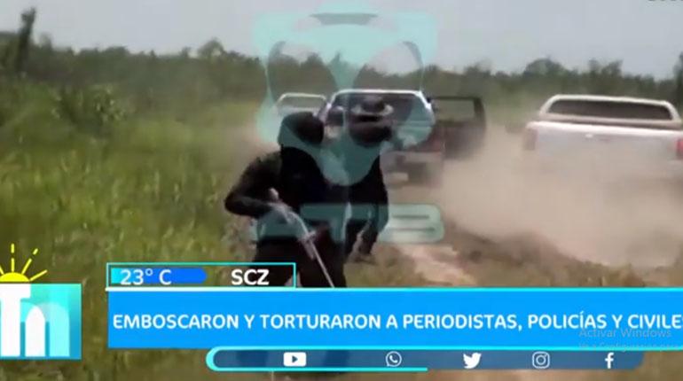 Momento de la emboscada a periodistas y comunarios